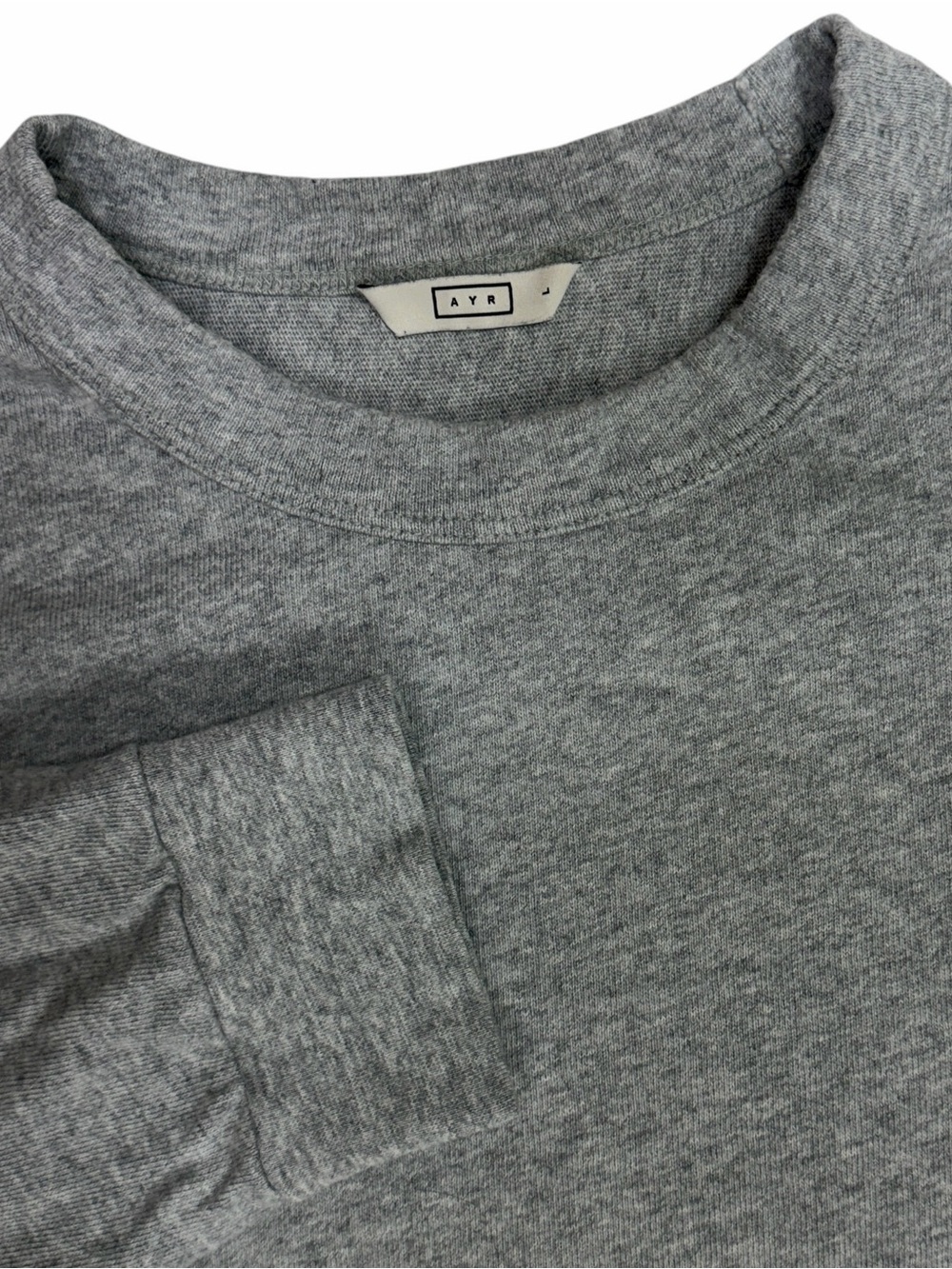 AYR Shirt Men Large Gray Heavy O Long Sleeve Crew Knit Pullover Relax Minimalist